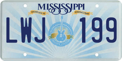MS license plate LWJ199