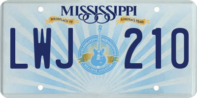 MS license plate LWJ210