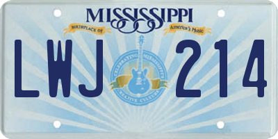 MS license plate LWJ214