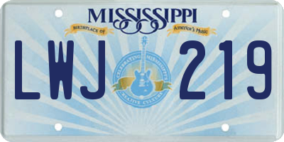 MS license plate LWJ219