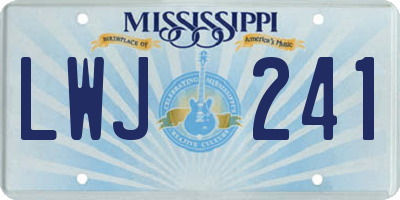 MS license plate LWJ241