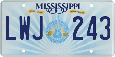MS license plate LWJ243