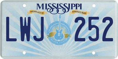 MS license plate LWJ252