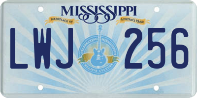 MS license plate LWJ256