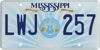 MS license plate LWJ257