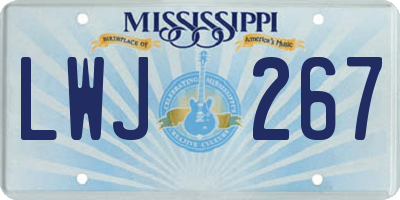 MS license plate LWJ267