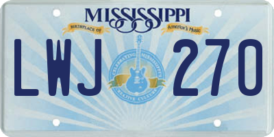 MS license plate LWJ270