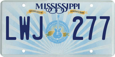 MS license plate LWJ277