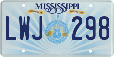 MS license plate LWJ298