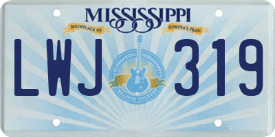 MS license plate LWJ319