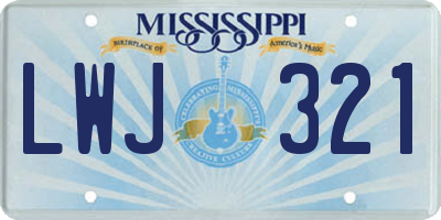 MS license plate LWJ321