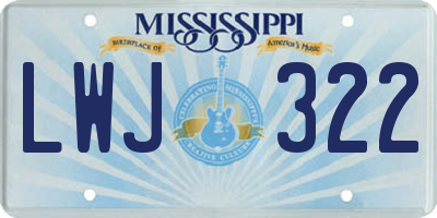 MS license plate LWJ322