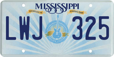 MS license plate LWJ325