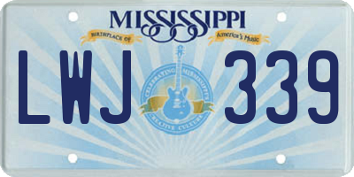 MS license plate LWJ339