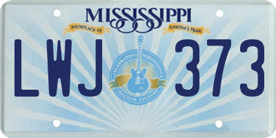 MS license plate LWJ373