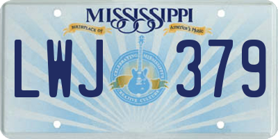 MS license plate LWJ379