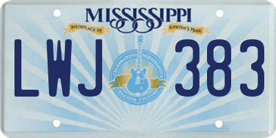 MS license plate LWJ383