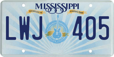 MS license plate LWJ405