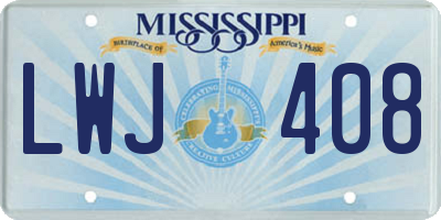 MS license plate LWJ408