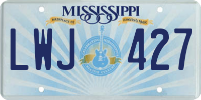 MS license plate LWJ427