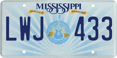 MS license plate LWJ433