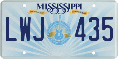MS license plate LWJ435