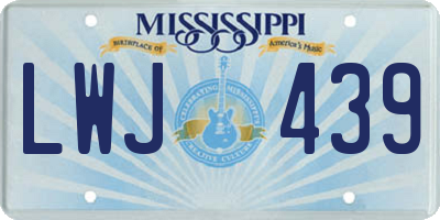 MS license plate LWJ439
