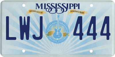 MS license plate LWJ444