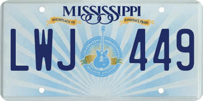 MS license plate LWJ449