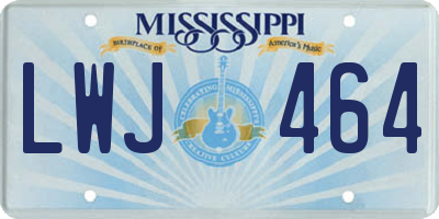 MS license plate LWJ464