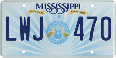 MS license plate LWJ470