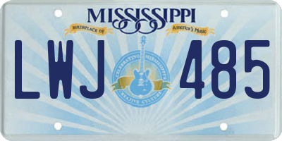 MS license plate LWJ485