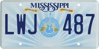 MS license plate LWJ487