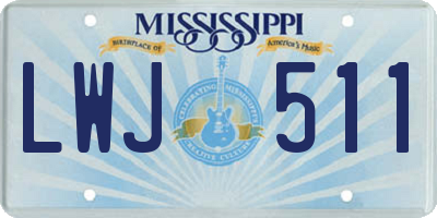 MS license plate LWJ511