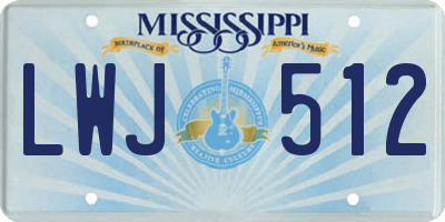 MS license plate LWJ512