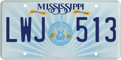 MS license plate LWJ513