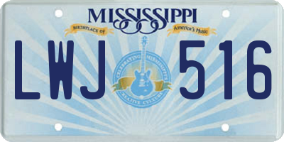 MS license plate LWJ516