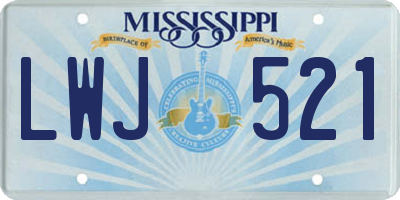 MS license plate LWJ521
