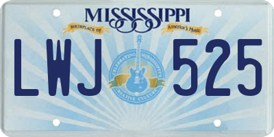 MS license plate LWJ525