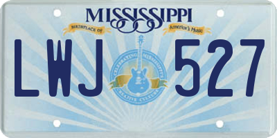 MS license plate LWJ527