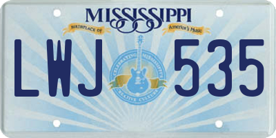 MS license plate LWJ535