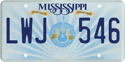 MS license plate LWJ546