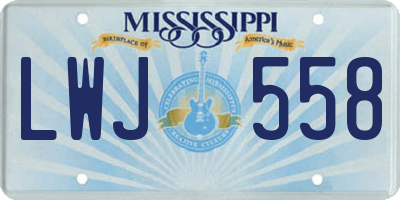 MS license plate LWJ558