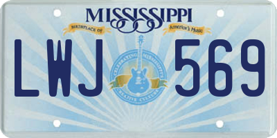 MS license plate LWJ569