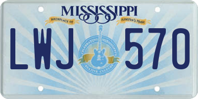 MS license plate LWJ570