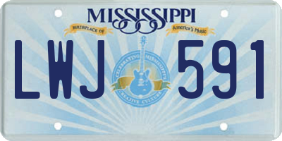 MS license plate LWJ591