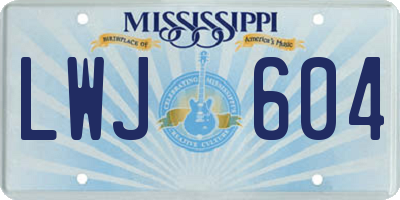 MS license plate LWJ604
