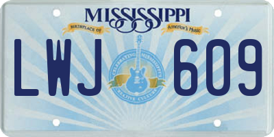MS license plate LWJ609