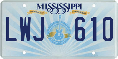 MS license plate LWJ610
