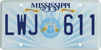 MS license plate LWJ611